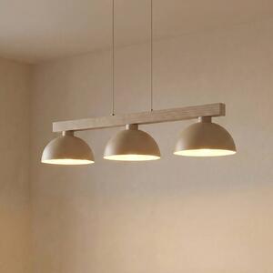 TK Lighting Závěsné světlo Oslo, písková barva, 3 žárovky, délka 118 cm, E27, stmívatelný, Krémová / jantar, Obývací pokoj / jídelna, kov, Moderní