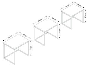 Přístavný stolek EVIA ořech/černá, sada 3 ks