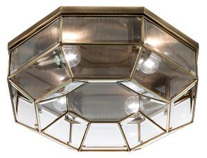 Il Fanale 380.00.80 Rilegato, vitrážové stropní svítidlo, fazetové sklo/pálená mosaz, 4x E27 max 15W, průměr 56cm