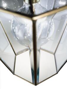 Il Fanale 490.00.80 Rilegato, vitrážové stropní svítidlo, fazetové sklo/pálená mosaz, 2x E27 max 15W, průměr 43cm