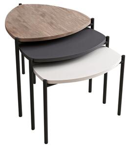 Přístavný stolek LENNY bílá/antracitová/ořech