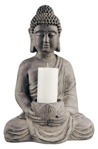 BUDDHA Socha sedícího Buddhy s táckem na svíčku
