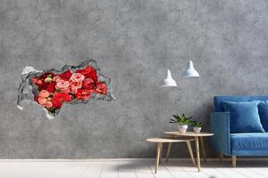 Samolepící díra na stěnu Červené květiny nd-b-89362554