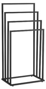 Stojan na ručníky LINESTRO kovový se 4 rameny 93x45cm, černý