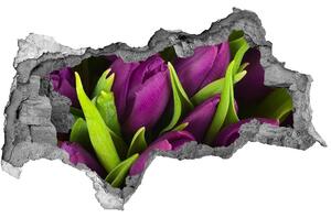 Samolepící díra nálepka Fialové tulipány nd-b-89975331