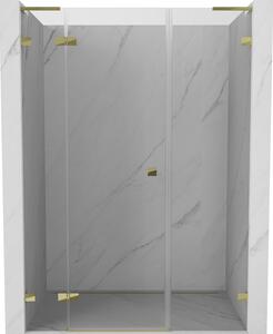 Mexen Lunar L, Otočné levé sprchové dveře 120 cm, čiré sklo, zlatý profil, 834SL-120-050-50-00-L