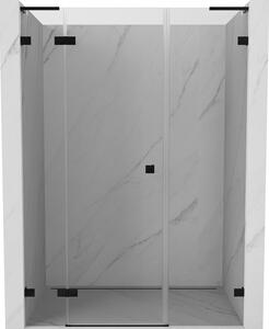 Mexen Lunar L, levé otočné sprchové dveře 135 cm, čiré sklo, černý profil, 834SL-135-050-70-00-L