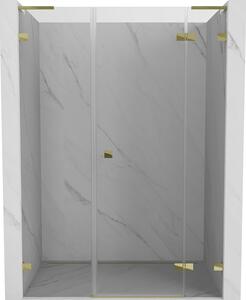 Mexen Lunar L, pravé otočné sprchové dveře 120 cm, čiré sklo, zlatý profil, 834SL-120-050-50-00-P