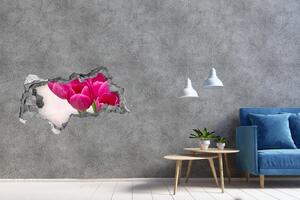 Samolepící díra na stěnu Růžové tulipány nd-b-90952565