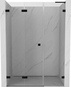 Mexen Lunar-F, L skládací levé sprchové dveře 125 cm, čiré sklo, černý profil, 836SL-125-050-70-00-L