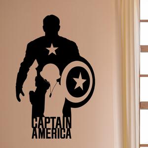 Živá Zeď Samolepka Kapitán Amerika silueta Barva: černá