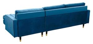 Invicta interior Rohová sedačka Cozy Velvet II 260cm samet modrá, petrol 39847