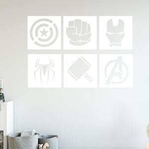 Živá Zeď Samolepka Znaky Avengers sada Barva: černá