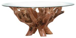 KONFERENČNÍ STOLEK, barvy teak, dřevo, sklo, 110/110/46 cm Livetastic, Online Only