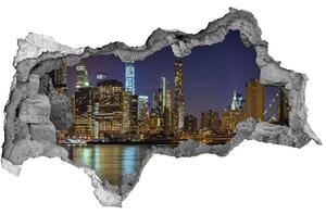 Fototapeta díra na zeď 3D Manhattan noc nd-b-94053969