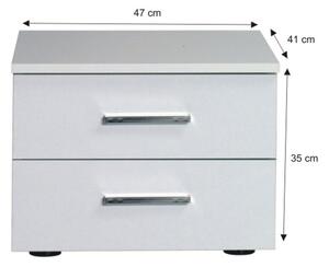 TEMPO Ložnicový komplet (skříň+postel 160x200+2 x noční stolek), bílá / vysoký bílý lesk HG, ASIENA