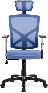 Kancelářská židle, potah modrá látka MESH a síťovina, MESH, černý plastový kříž, KA-H104 BLUE