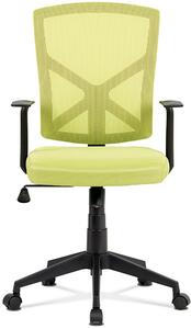 Kancelářská židle, zelená MESH+síťovina, plastový kříž, houpací mechanismus KA-H102 GRN