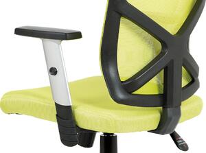 Kancelářská židle, potah zelená látka MESH a síťovina, MESH, černý plastový kříž KA-H104 GRN