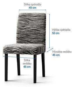 Bielastické potahy UNIVERSO NOVÉ žíhané černobílé židle s opěradlem 2 ks (45 x 45 x 50 cm)