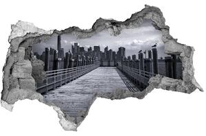 Nálepka 3D díra na zeď beton New York panorama nd-b-96015759