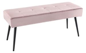Designová lavice Bailey 100 cm růžový samet