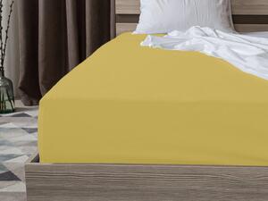 Jersey prostěradlo BASIC žluté 160 x 200 cm