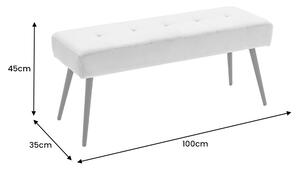 Designová lavice Bailey 100 cm tmavě šedý samet