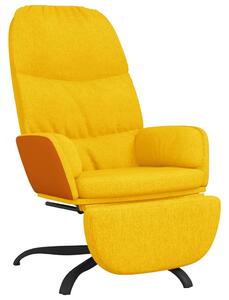 Relaxační křeslo s podnožkou hořčicově žluté textil