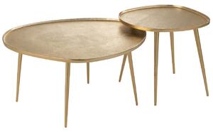 J-line Set dvou zlatých odkládacích stolků Vinta 72,5 x 63/43 cm