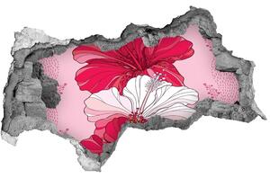 Nálepka 3D díra na zeď Hawajské květiny nd-b-98842373