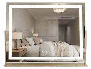 Rea Kosmetické zrcadlo 58x45 cm s regulovatelným LED osvětlením HOM-01801 zlaté