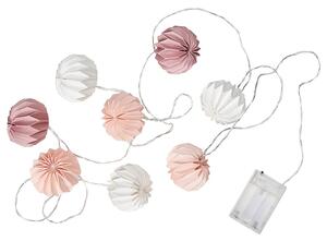 HANAMI LED Světelný řetěz lampióny 8 světel - růžová