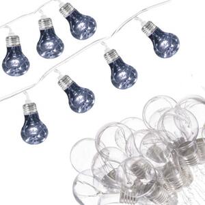 SPRINGOS LED žárovky Edison 2,2 m, 50 LED, 3x AA, studená bílá, 10 ks