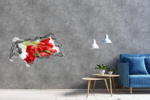Samolepící díra na stěnu Červené tulipány nd-b-99817079