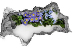 Nálepka 3D díra na zeď Modré květiny nd-b-99973378