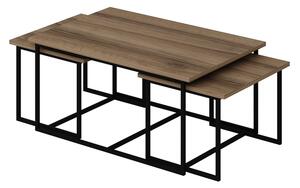 Konferenční stolek LEVADA ořech/černá, sada 3 ks