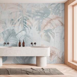 Fototapety Tropické listy ve stylu grunge, Fototapety příroda, Fototapety palmové listy, w03956 : uwalls.cz