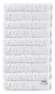 Sada ručníky bavlněné bílé 10 ks 50 x 100 cm EMI