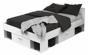 Multifunkční postel 140x190/200 CHICAGO perleťově bílá