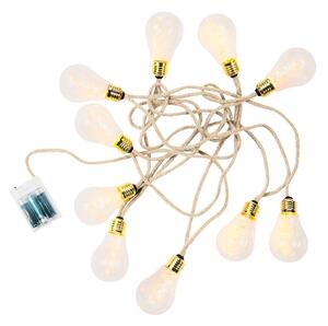 BULB LIGHTS Světelný řetěz s USB žárovky 10 světel - přírodní