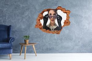 Fotoobraz díra na stěnu Žena v brýlích nd-c-101939055