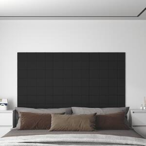 Nástěnné panely 12 ks černé 60 x 15 cm textil 1,08 m²