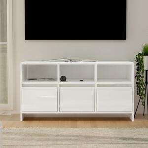 TV skříňka bílá s vysokým leskem 102x37,5x52,5 cm dřevotříska
