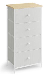 KOMODA, bílá, barvy dubu, 45/91,7/30 cm - Široké komody, Online Only