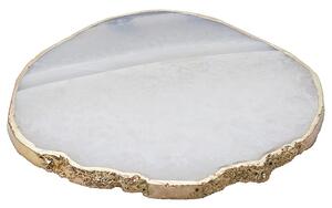 CRYSTAL Podtácek z drahých kamenů 10 cm - bílá