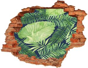Nálepka 3D díra na zeď Tropické listí nd-c-108126805