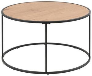 KONFERENČNÍ STOLEK, černá, barvy dubu, kov, kompozitní dřevo, 80/80/45 cm MID.YOU, Online Only