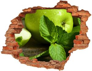 Nálepka 3D díra na zeď Zelená jablka nd-c-110366916