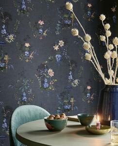 Modrá vliesová tapeta na zeď, květiny, pávi, 333145 PipStudio 6, Eijffinger
